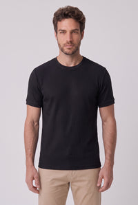 CAMISETA RAVELLO CANELADA PRETA ZIGMA