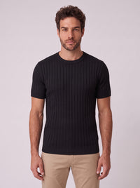 CAMISETA VERONA TRICO CANELADO PRETO ZIGMA