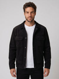 JAQUETA OVERSHIRT COTELÊ PRETA ZIGMA