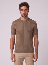 CAMISETA VERONA TRICO CANELADO MARROM ZIGMA
