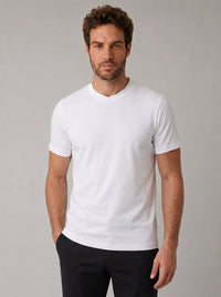 CAMISETA SUEDINE GOLA CRUZADA BRANCA ZIGMA