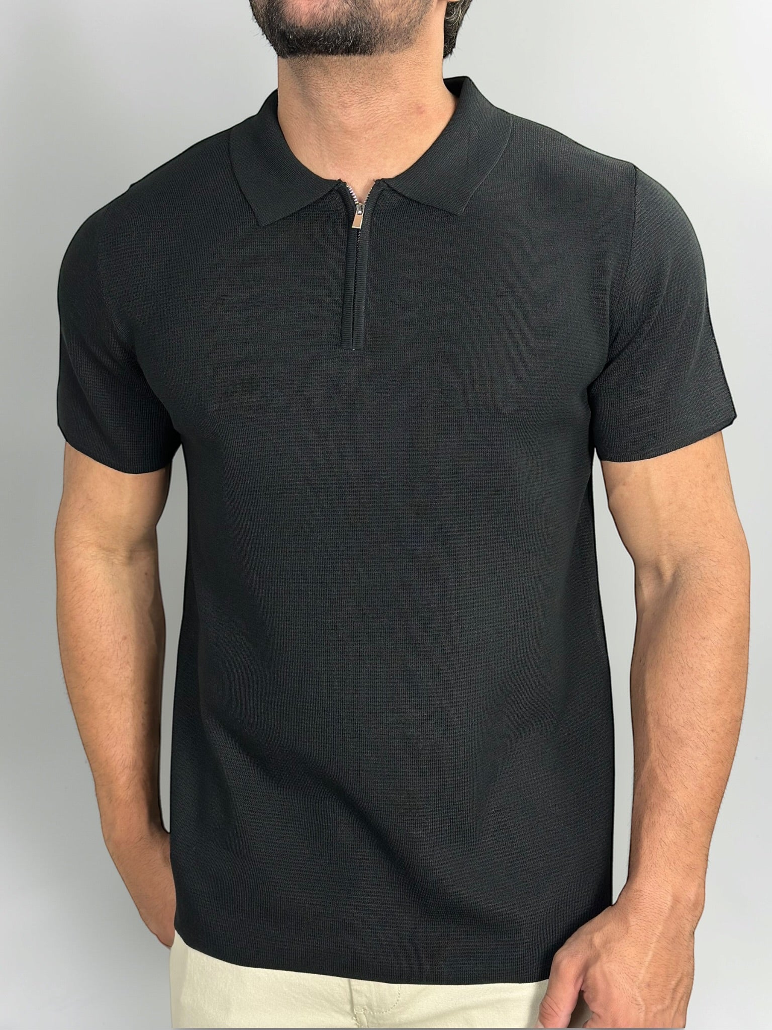 GOLO POLO C/ZIPER TRICOT MILANO PRETA ZIGMA