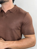 POLO V TRICOT VELLUTO CHOCOLATE ZIGMA