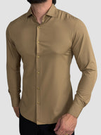 CAMISA M/L TECH SLIM FIT MARROM ZIGMA