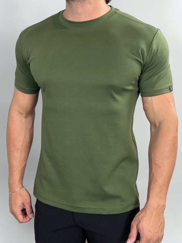 CAMISETA PIMA INTERLOCK VERDE MILITAR ZIGMA