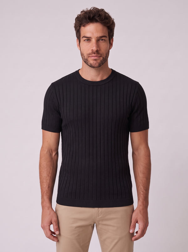 CAMISETA VERONA TRICO CANELADO PRETO ZIGMA