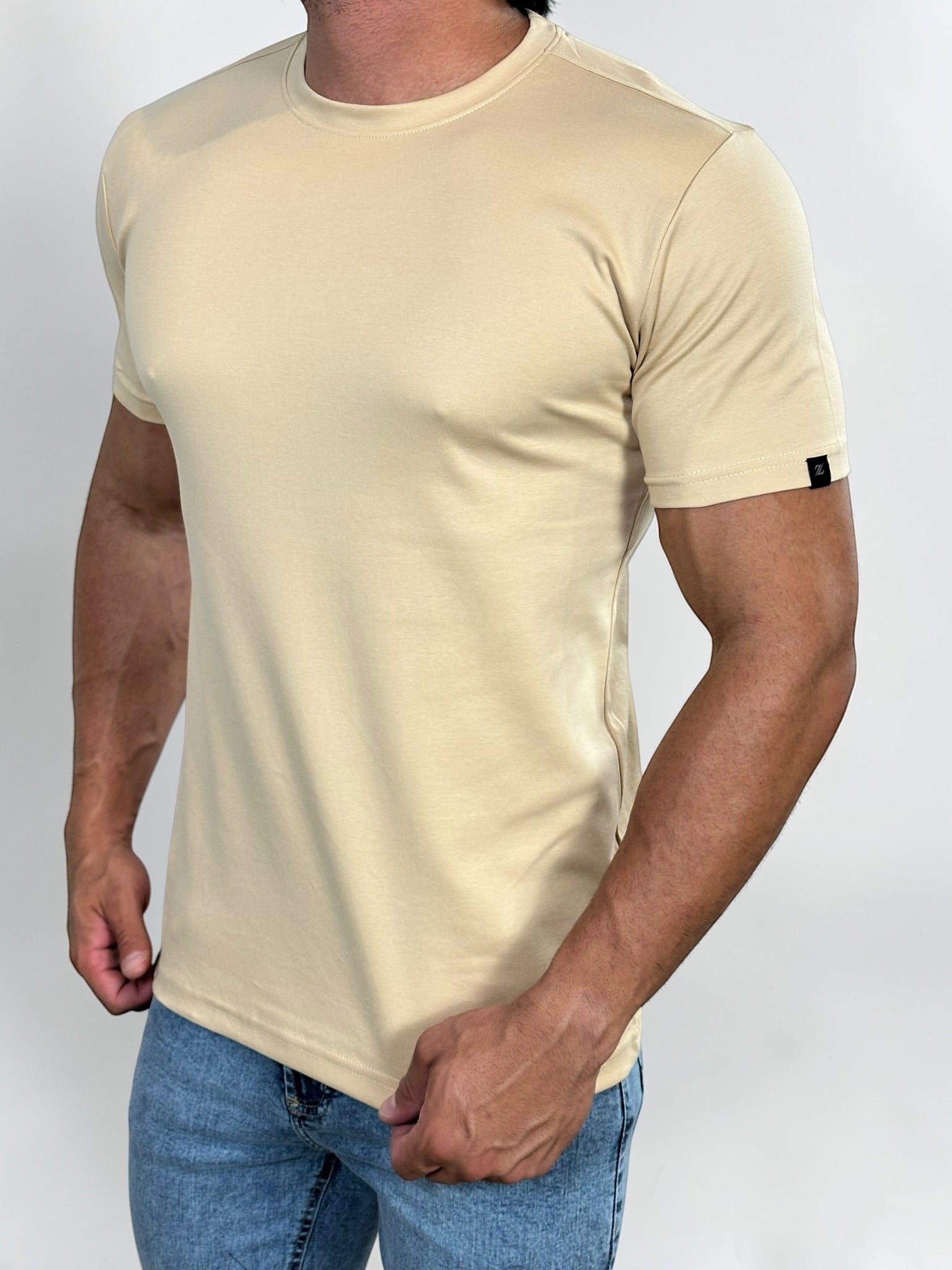 CAMISETA PIMA INTERLOCK BEGE ZIGMA