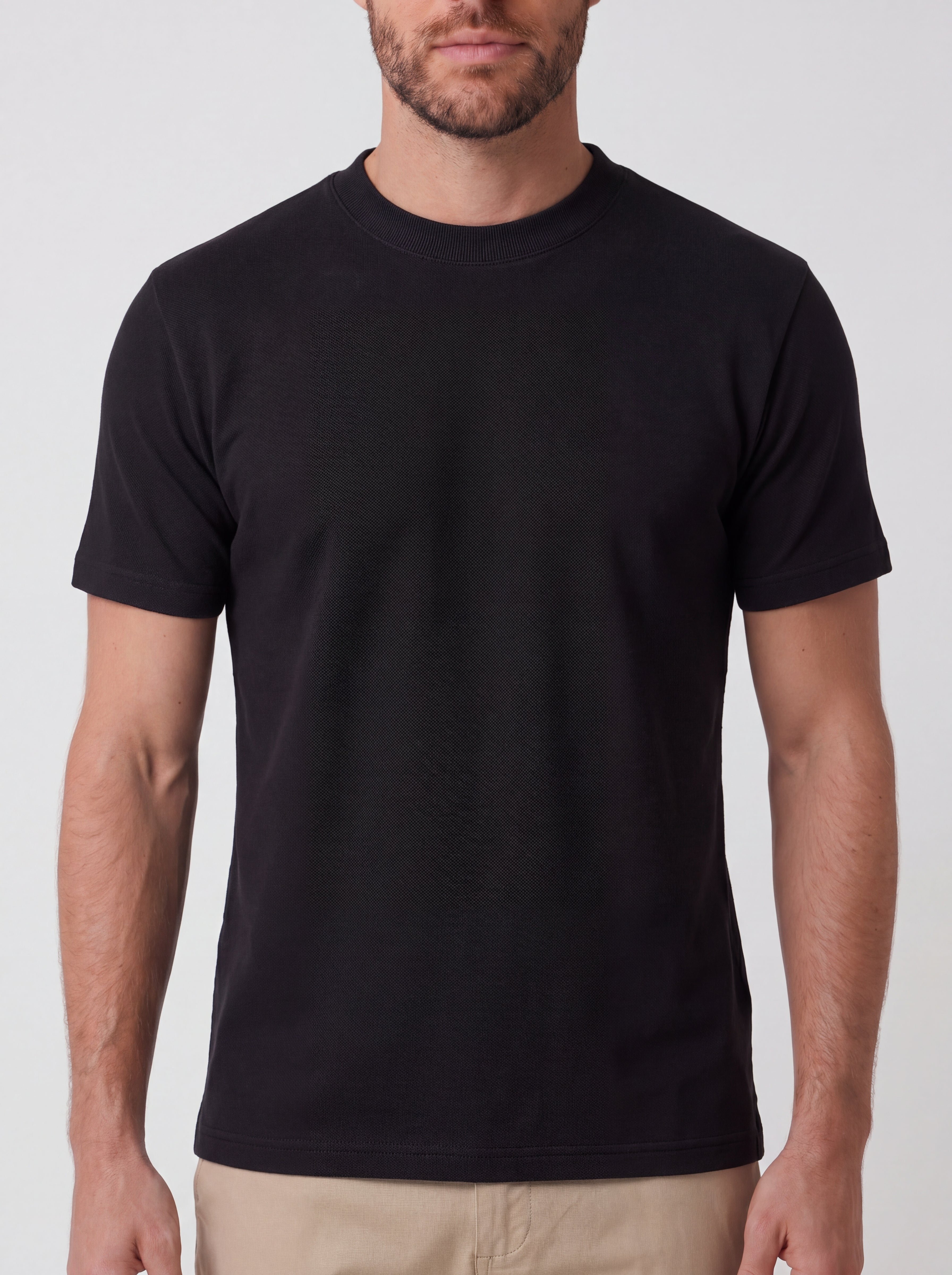 CAMISETA PIQUET SIGNATURE GOLA MEDIA PRETA ZIGMA