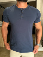 CAMISETA HENLEY EGYPT AZUL URBO