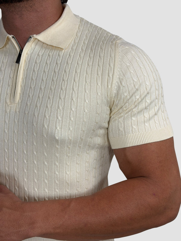 POLO TRICOT INTRECCIO CREME ZIGMA