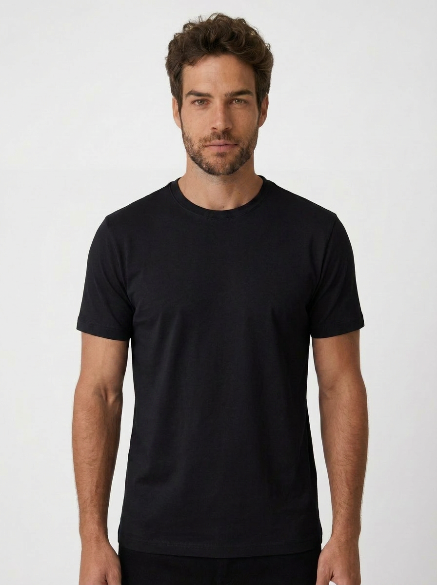 CAMISETA ESSENTIAL COTTON PREMIUM PRETA ZIGMA