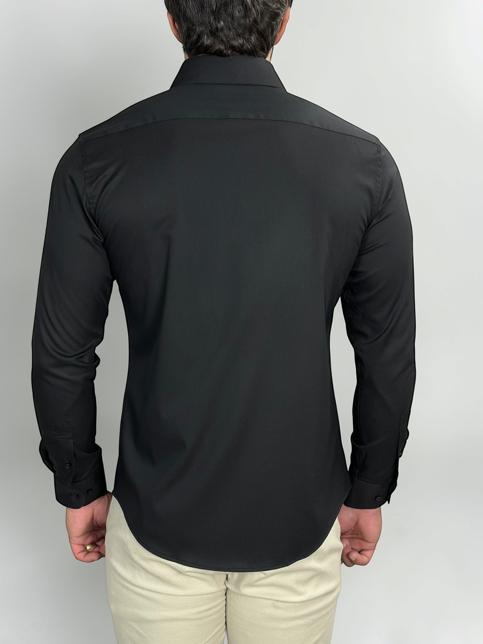 CAMISA M/L TECH SLIM FIT PRETA ZIGMA