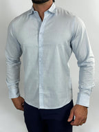 CAMISA M/L LINHO BLEND AZUL CLARO ZIGMA
