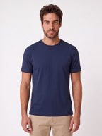 CAMISETA GIZA DUPLO ALGODAO EGIPCIO AZUL ESCURO ZIGMA