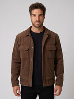 JAQUETA OVERSHIRT COTELÊ MARROM ZIGMA