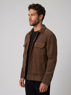 JAQUETA OVERSHIRT COTELÊ MARROM ZIGMA