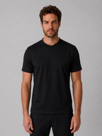 CAMISETA SUEDINE GOLA CRUZADA PRETA ZIGMA