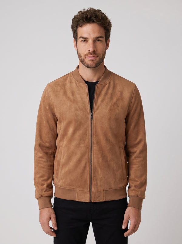 JAQUETA BOMBER SUEDE CARAMELO ZIGMA
