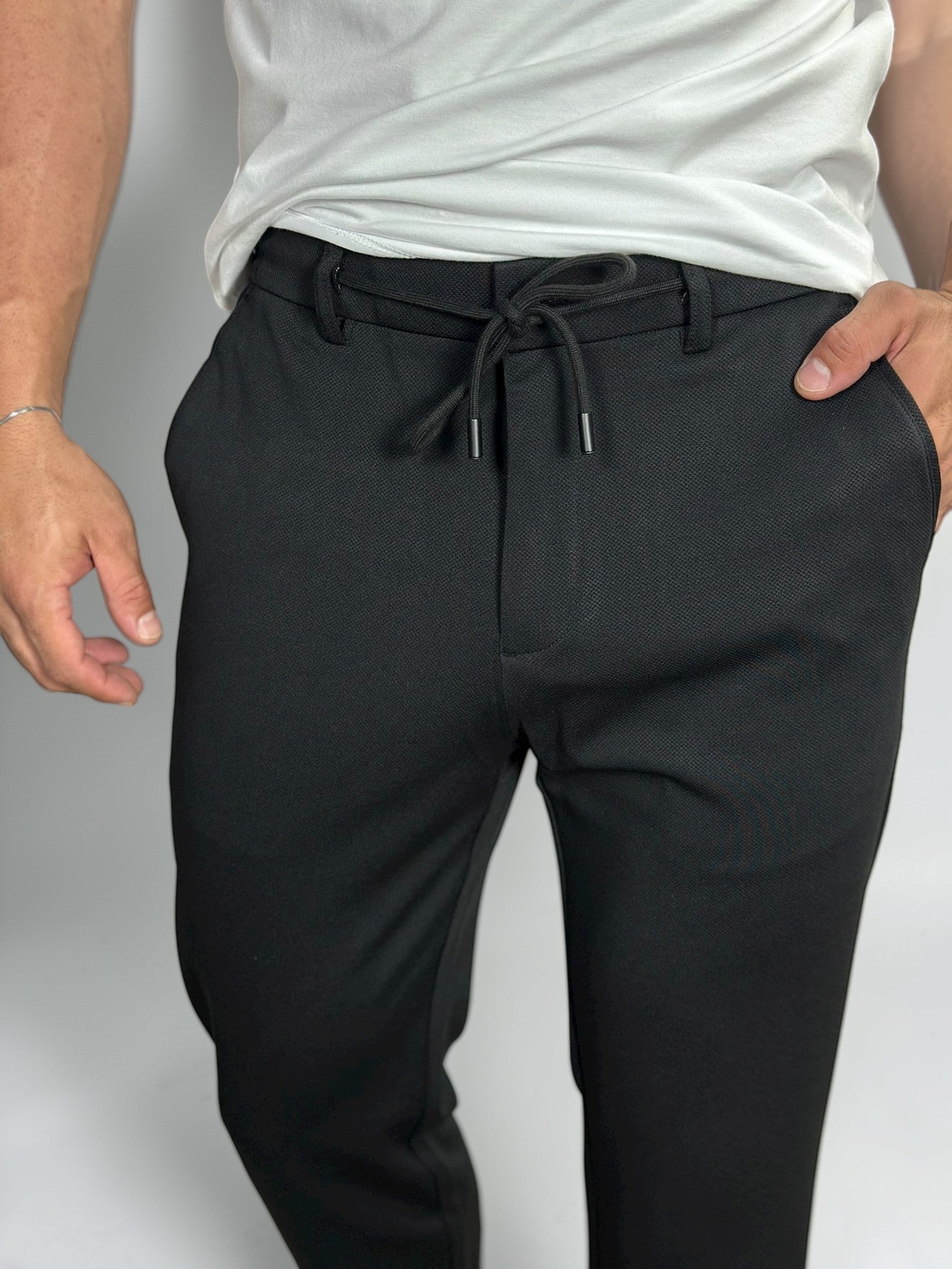 CALÇA ALF FIRENZE STRECH C/CADARÇO PRETA ZIGMA