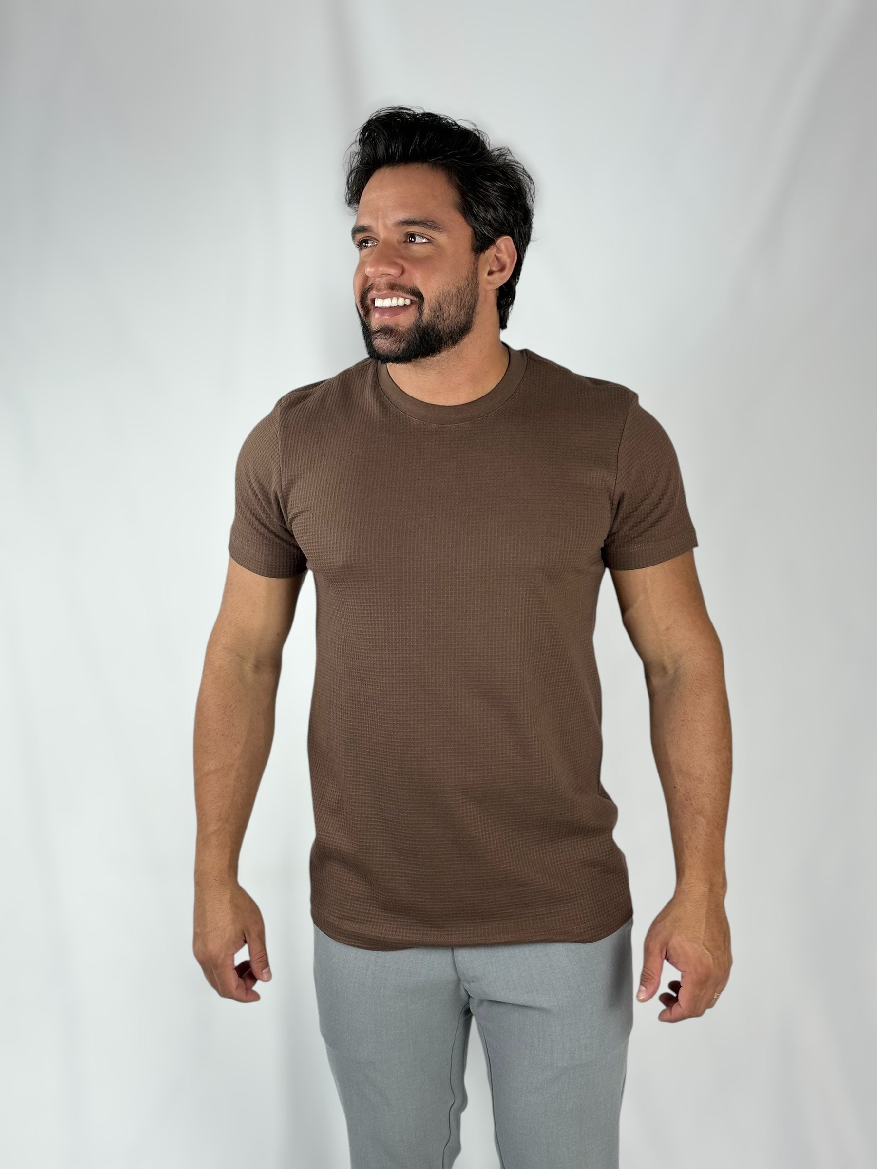 CAMISETA URBAN WAFFLE MARROM URBO