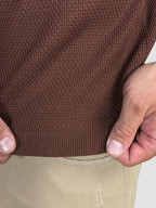 CAMISETA TRICO TEXTURE MARROM ZIGMA