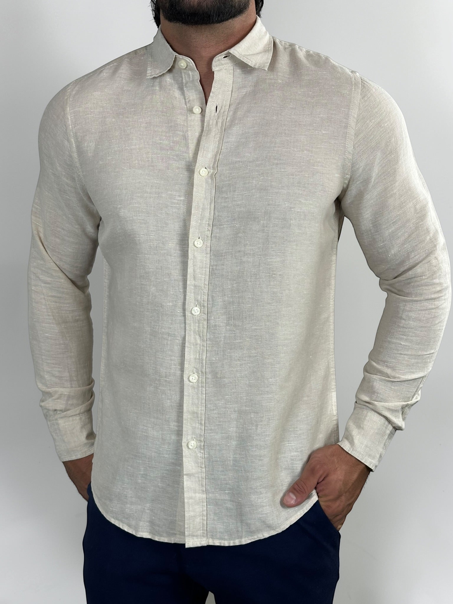 CAMISA M/L LINHO PREMIUM NATURAL ZIGMA