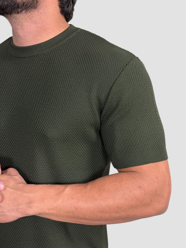 CAMISETA TRICO TEXTURE VERDE MILITAR ZIGMA