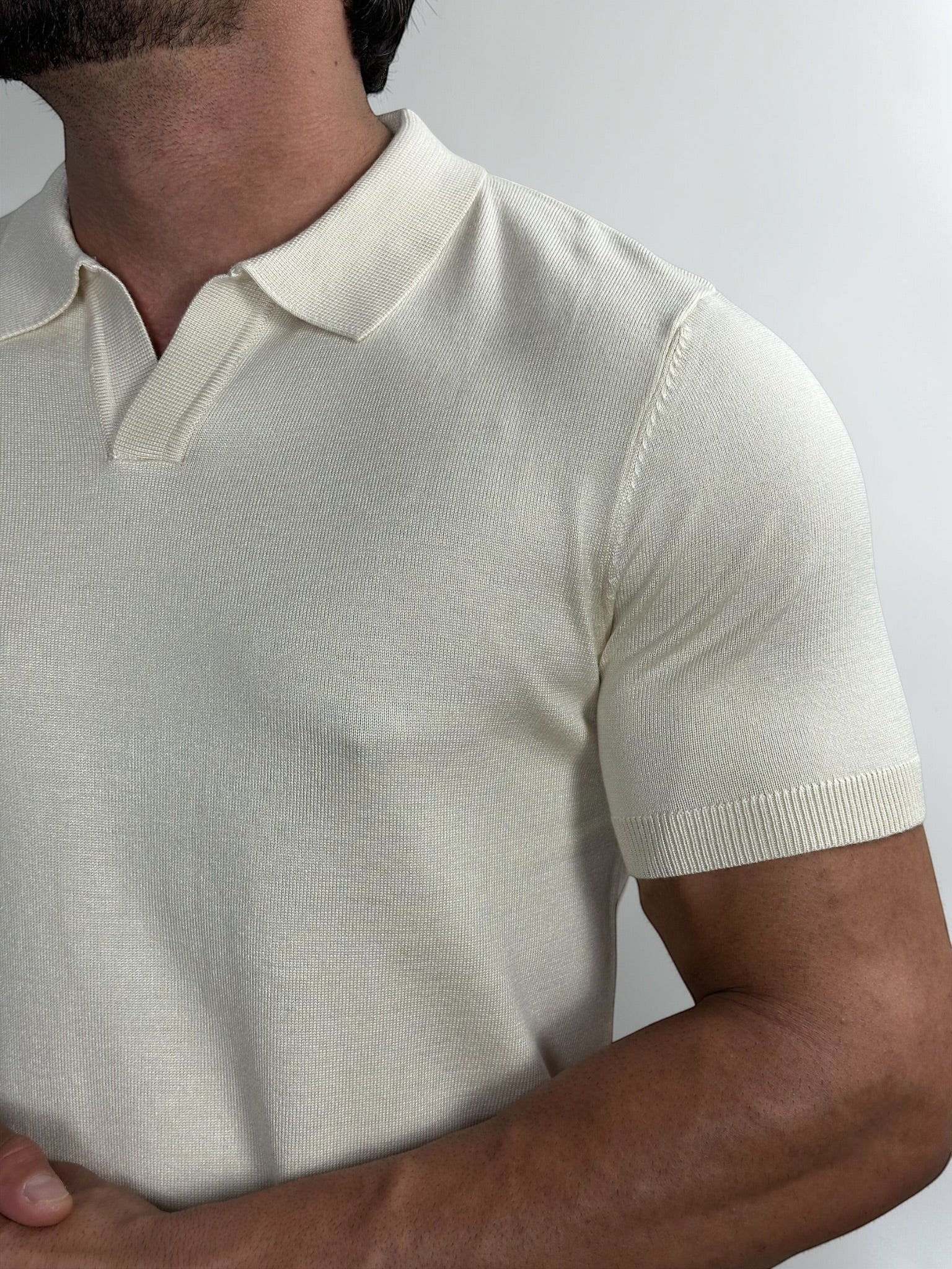 POLO V TRICOT VELLUTO AREIA ZIGMA