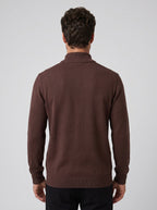 SUETER TRICOT QUARTER ZIP MARROM ZIGMA