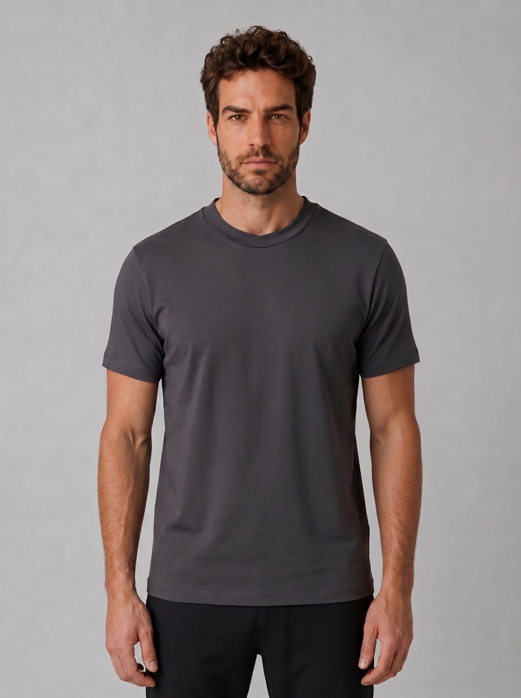 CAMISETA SUEDINE GOLA CRUZADA CHUMBO ZIGMA