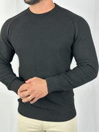 SUETER TRICOT VERTICE PRETO ZIGMA