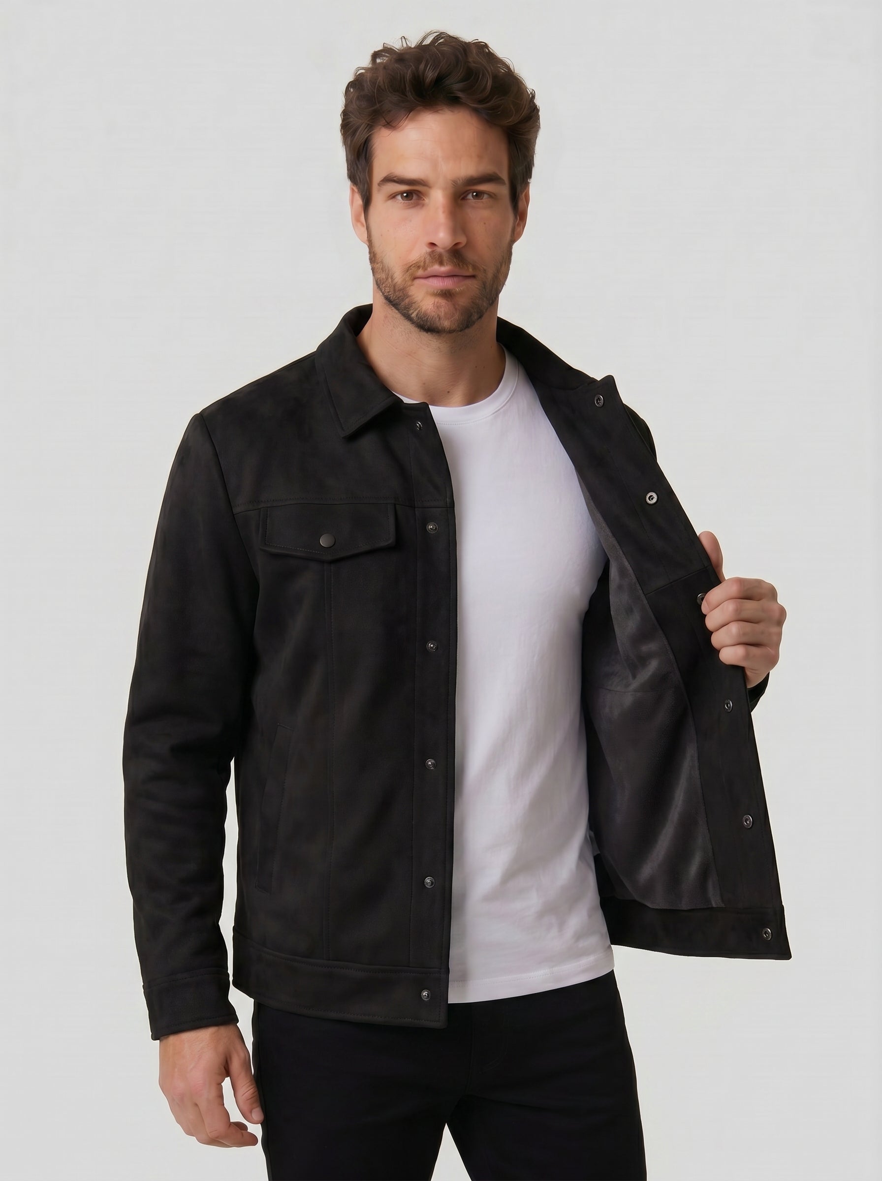 JAQUETA SUEDE SHERPA ASPEN PRETA ZIGMA