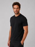 CAMISETA SUEDINE GOLA CRUZADA PRETA ZIGMA