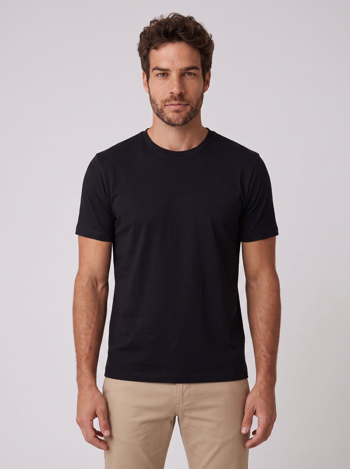 CAMISETA GIZA DUPLO ALGODAO EGIPCIO PRETO ZIGMA