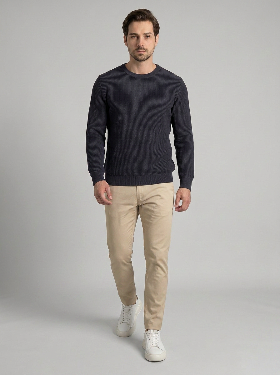 SUETER TRICO TEXTURE AZUL MARINHO ZIGMA