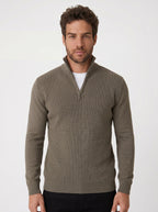 SUETER TRICÔ QUARTER ZIPER TEXTURE VERDE ZIGMA