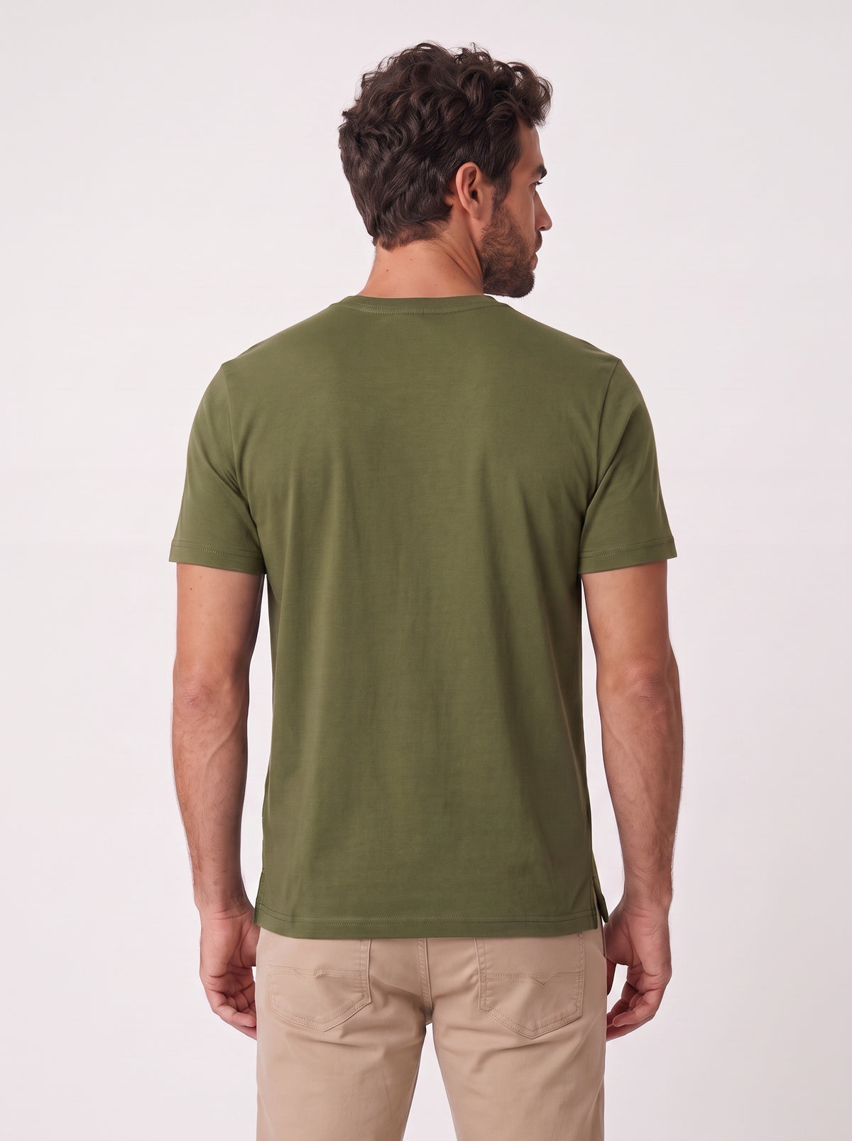 CAMISETA GIZA DUPLO ALGODAO EGIPCIO VERDE MILITAR ZIGMA