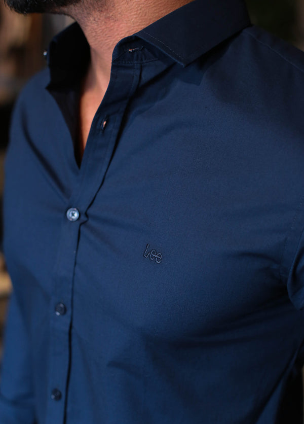 CAMISA M/L STRECH MARINHO LEE