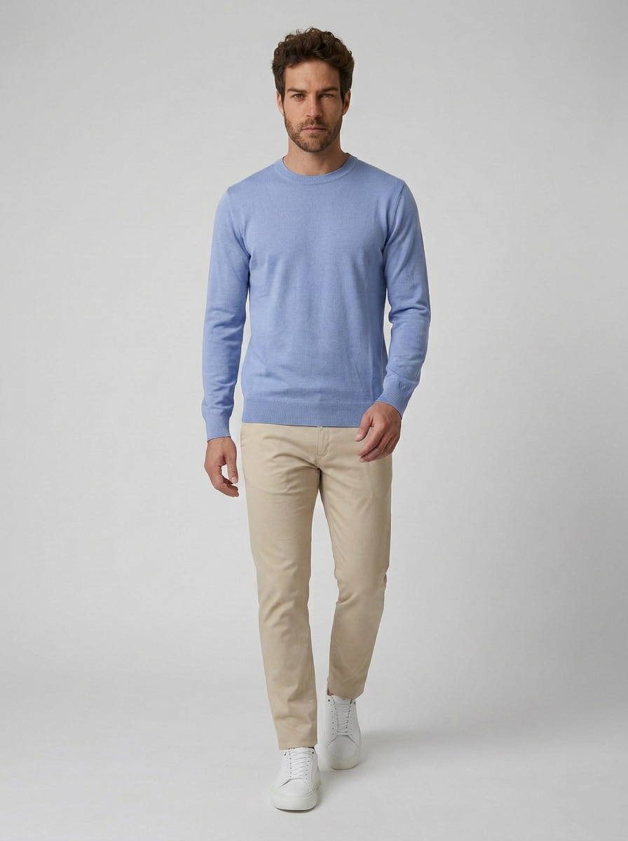 SUÉTER ESSENTIAL GOLA REDONDA AZUL CLARO ZIGMA