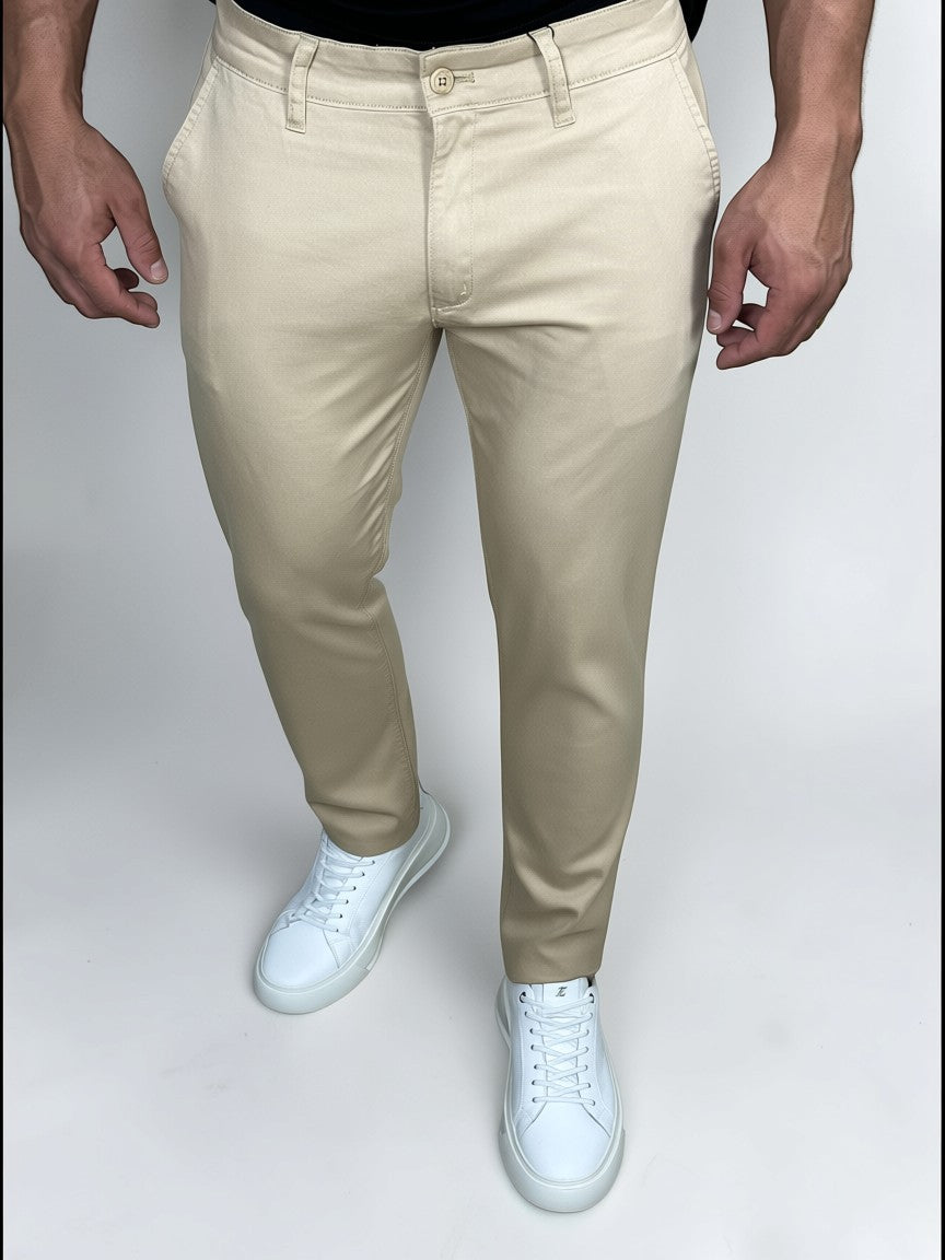 CALÇA  ALF SKINNY BEGE ZIPOFF