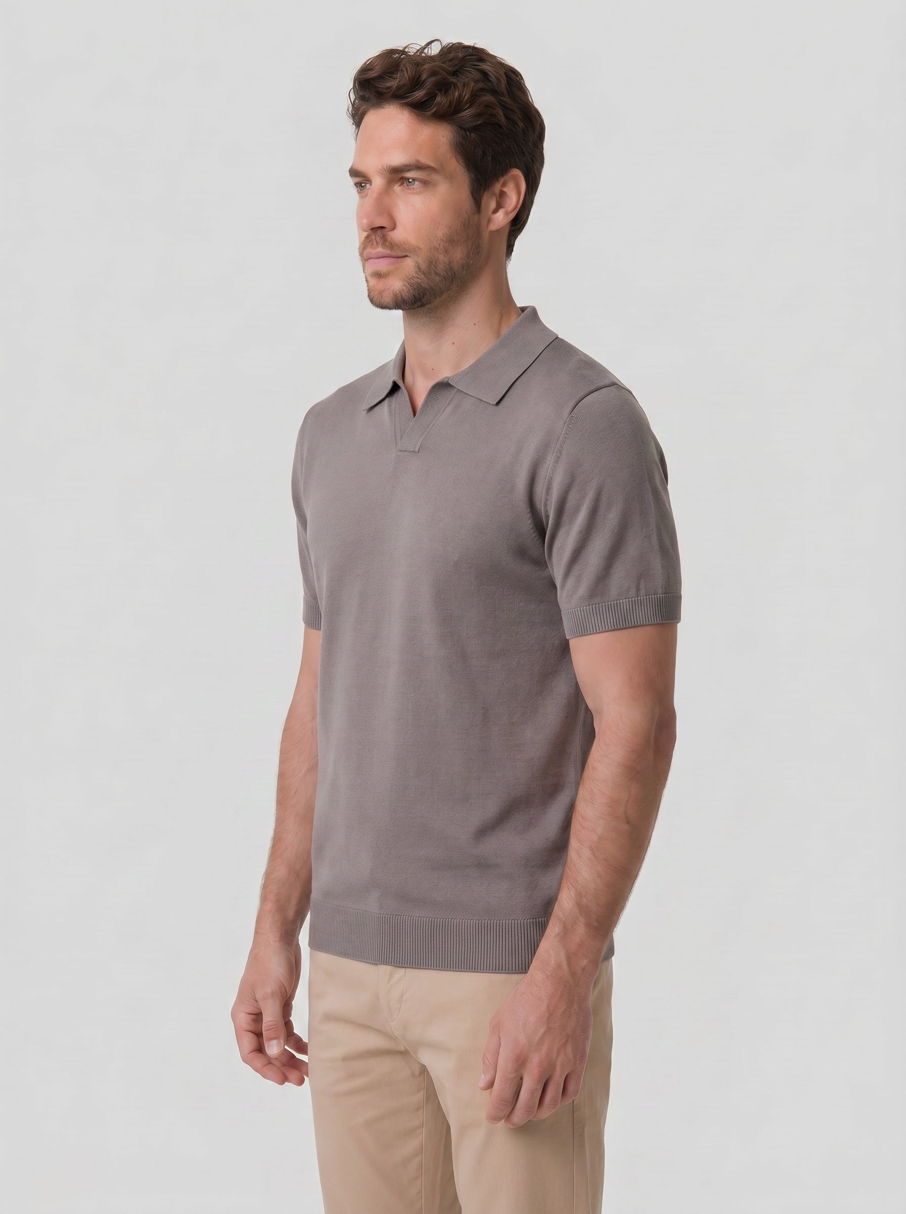 POLO V TRICOT ITALIANO CAPUCCINO ZIGMA