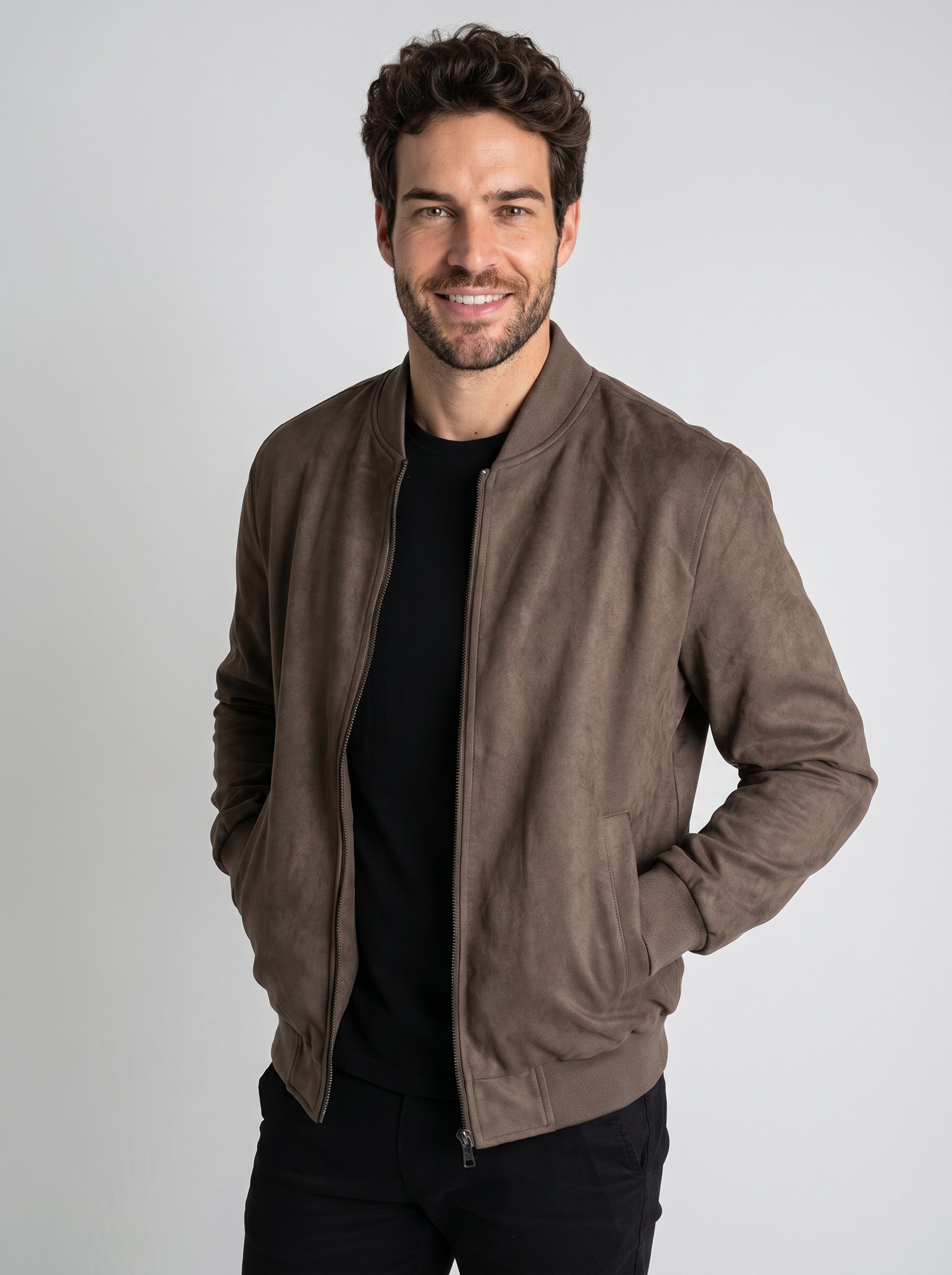 JAQUETA BOMBER SUEDE MARROM ZIGMA
