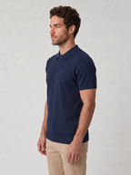 POLO TRICÔ TEXTURIZADA AZUL MARINHO ZIGMA