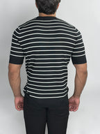 CAMISETA TRICOT LISTRADA PORTOFINO PRETA ZIGMA