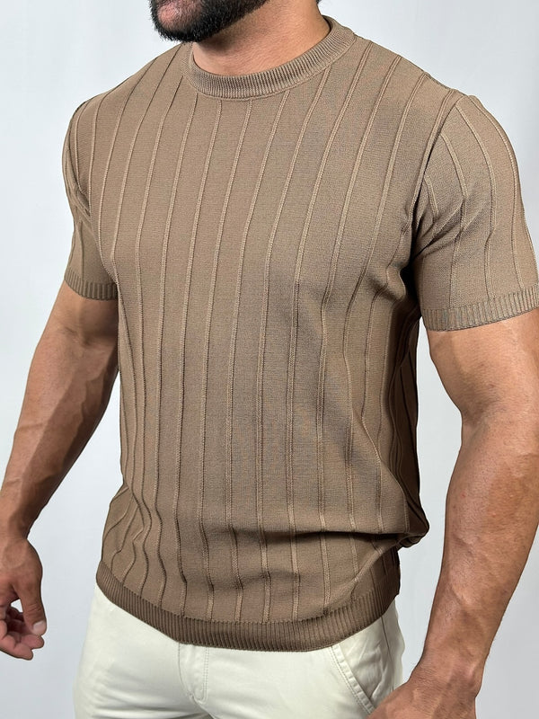 CAMISETA TRICOT RIVAGE MARROM ZIGMA