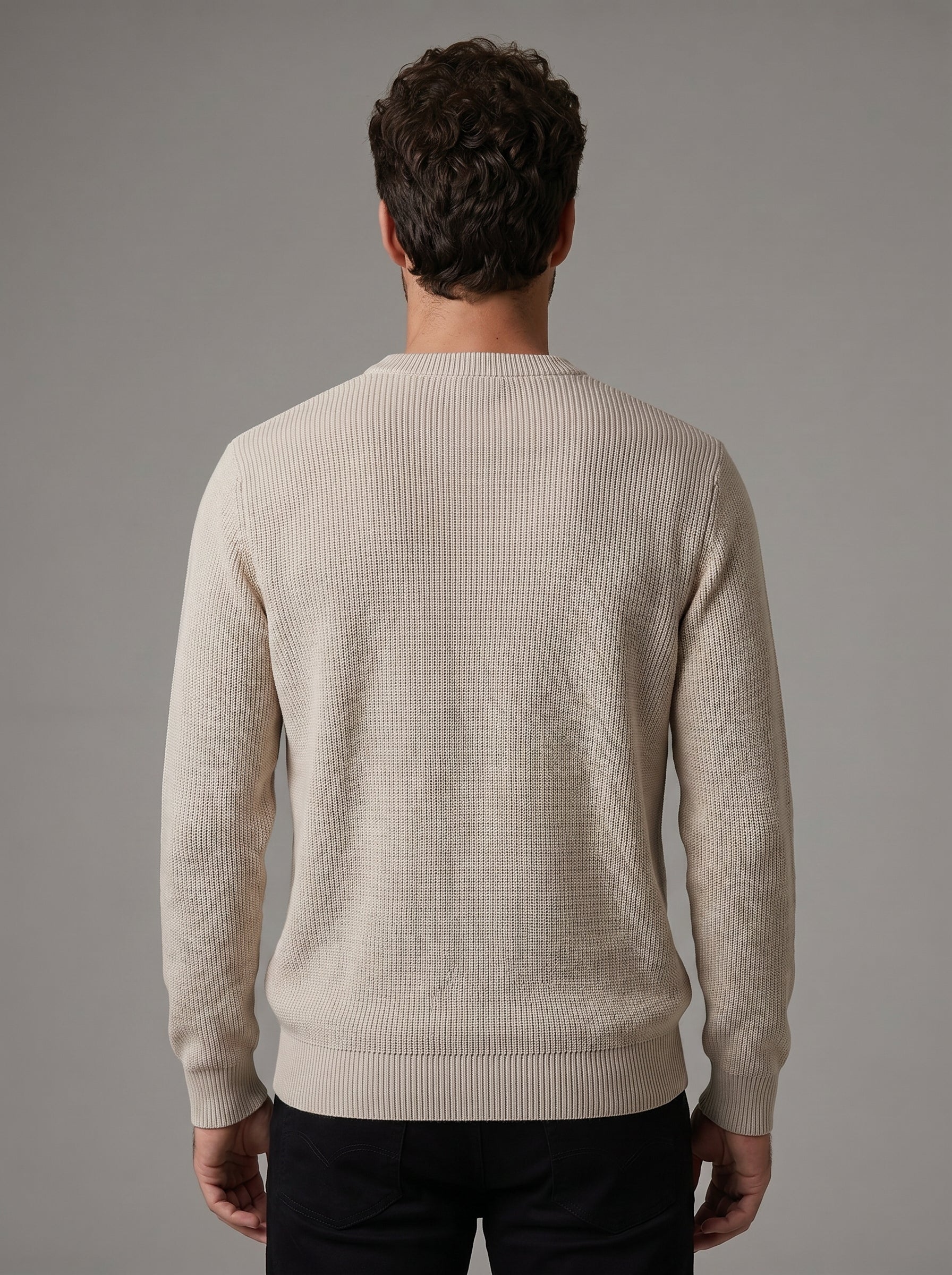 SUETER TRICOT CANELADO AREIA ZIGMA