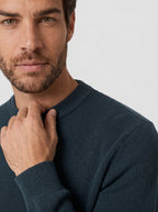 SUETER TRICOT CANELADO VERDE ZIGMA