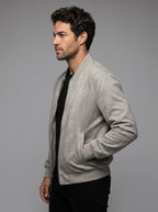 JAQUETA BOMBER SUEDE CINZA ZIGMA