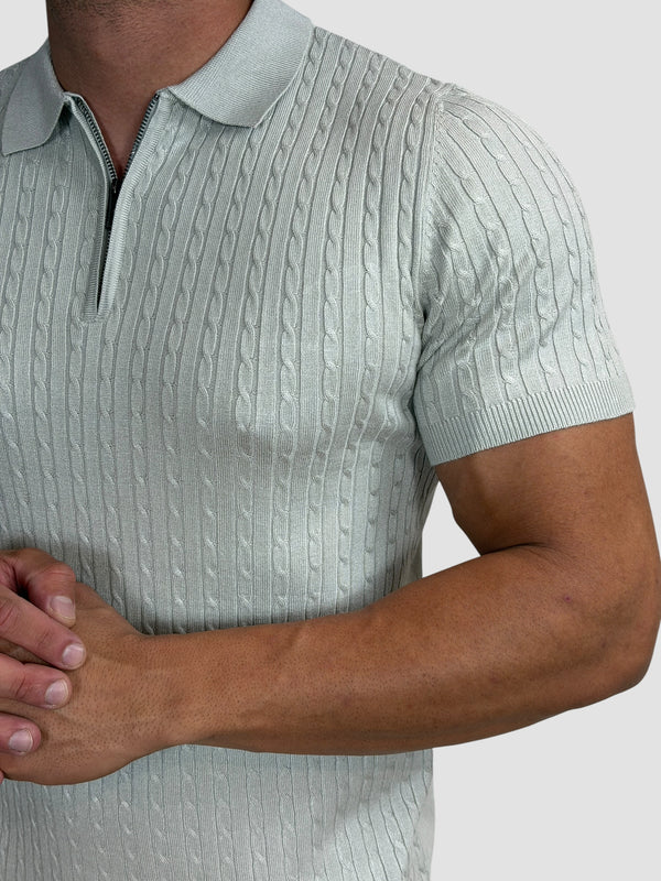 POLO TRICOT INTRECCIO CINZA ZIGMA