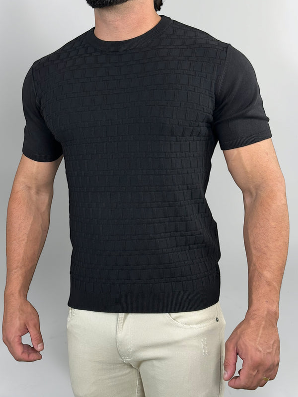 CAMISETA TRICOT VENEZIA PRETO ZIGMA